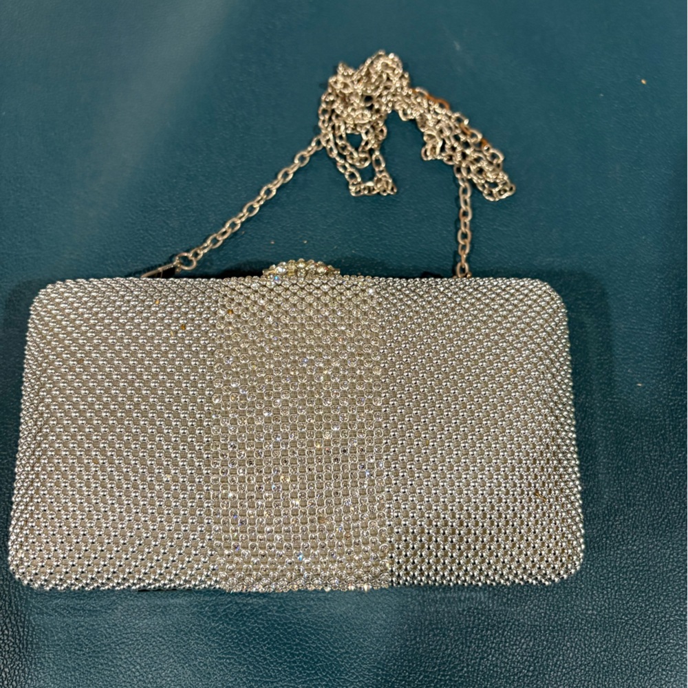 Elegant Silver Chain Clutch